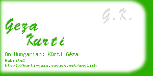geza kurti business card